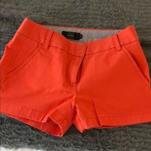 Orange J. Crew Chino Shorts